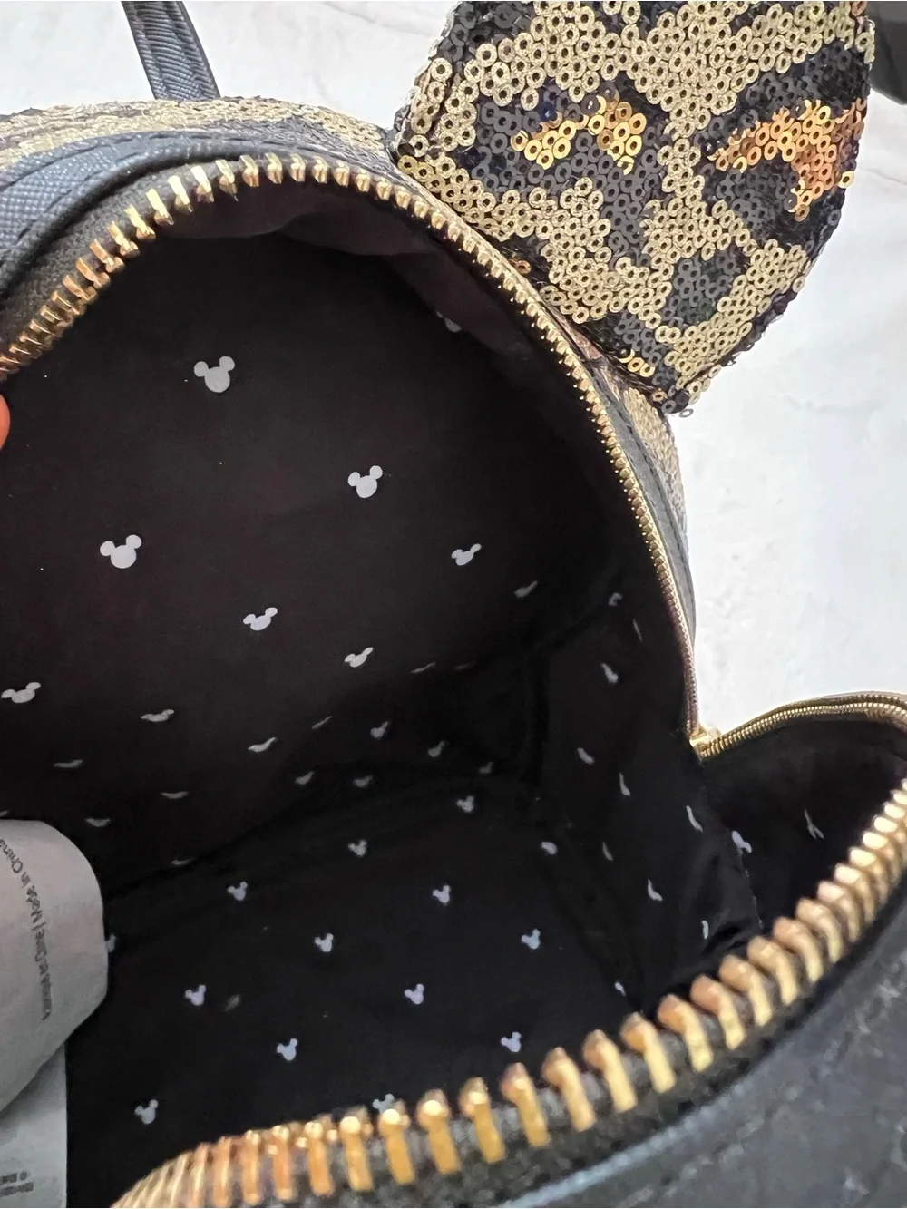 RARE Disney Loungefly Leopard Sequin Mickey Mini Backpack with Ears Headband Set